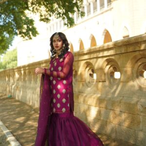 PURPLE GHARARA SHIRT - Image 3