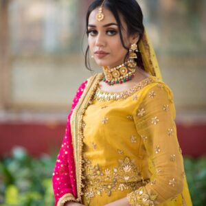 YELLOW LEHANGE CHOLI ( Mendhi dress) - Image 6
