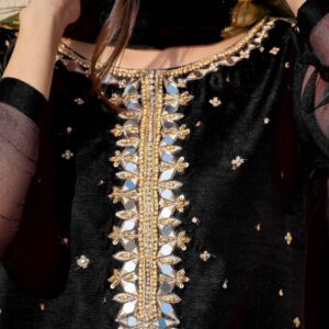 BLACK SHEESHA WORK DRESS - Image 2