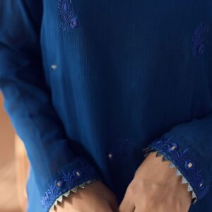 BLUE EMBRIODERED DRESS - Image 5