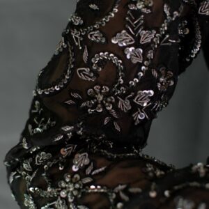 BLACK KATDANA BEADS SAREE - Image 5