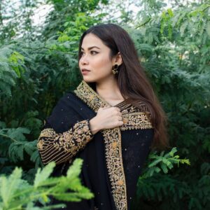 BLACK FESTIVE WEAR SAREE - Image 6