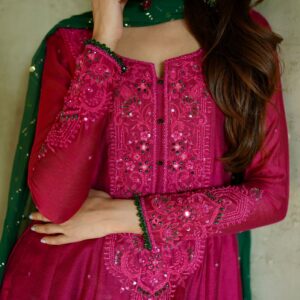 ZEBAISH E ZAMANA (PINK DRESS KAMDANI DUPATTA ) - Image 6