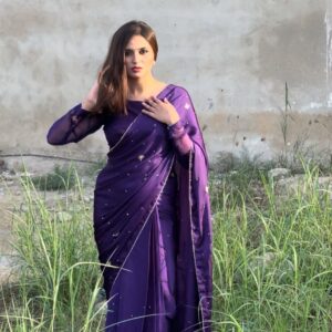 PURPLE SILK SAREE - Image 2