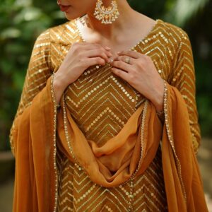 ROSHAN ( MUSTARD SEQUINCED ANGRAKHA ) - Image 4