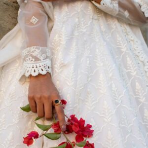WHITE FRILL LEHANGA DRESS - Image 4