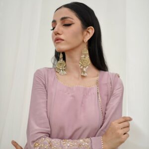 BAGHBAAN ( LILAC SIDE SLIT CUT DRESS) - Image 4