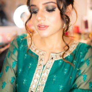 BOTTLE GREEN CHUNRI DRESS - Image 3