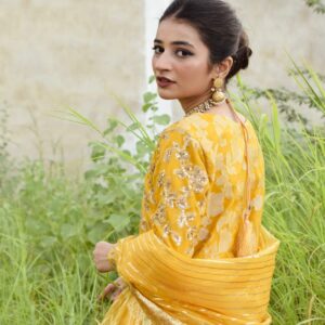YELLOW 2 LEG SHARARA DRESS - Image 2