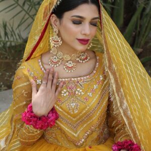YELLOW CRYSTAL WORK  PISHWAS - Image 4