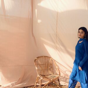 BLUE EMBRIODERED DRESS - Image 2