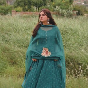 SEA GREEN EMBRIODED PISHWAS - Image 3
