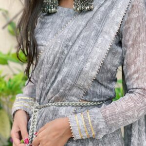 GREY printed SAREE - Image 5