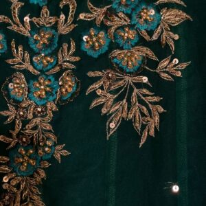 DARK GREEN ORGANZA DRESS - Image 3