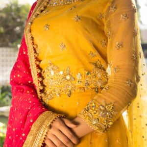YELLOW LEHANGE CHOLI ( Mendhi dress) - Image 5