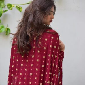 MAROON JACQUARD DRESS - Image 6