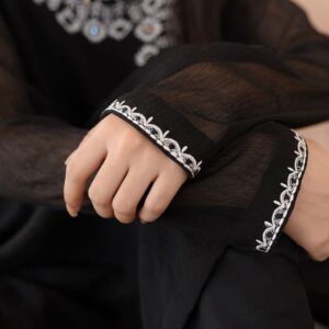 BLACK ( white emb ) shalwaar kameez - Image 3
