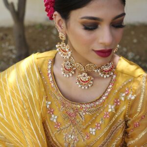 YELLOW CRYSTAL WORK  PISHWAS - Image 2