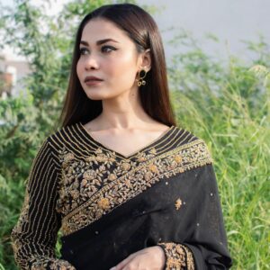 BLACK FESTIVE WEAR SAREE - Image 5