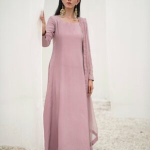 BAGHBAAN ( LILAC SIDE SLIT CUT DRESS) - Image 7