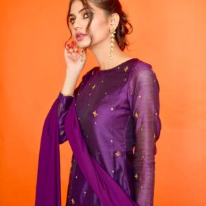 EID COLLECTIOM'23 ( PURPLE SHALWAR KAMEEZ ) - Image 5