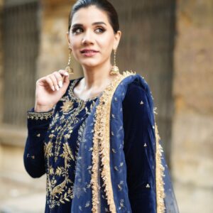 BLUE VELVET DRESS - Image 5