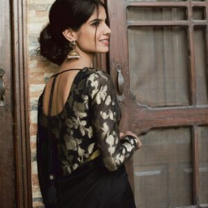 BLACK JAMAWAAR SAREE - Image 5