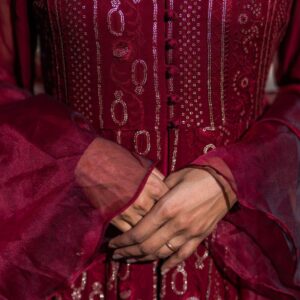 MAROON CHIKEN KARI DRESS - Image 4