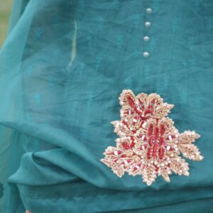 SEA GREEN EMBRIODED PISHWAS - Image 2