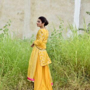 YELLOW 2 LEG SHARARA DRESS - Image 3