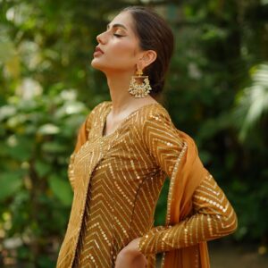 ROSHAN ( MUSTARD SEQUINCED ANGRAKHA ) - Image 5