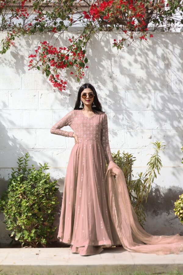 PASTEL PINK CHIKEN KARI DRESS