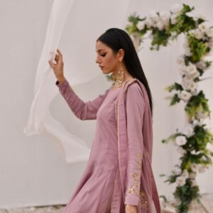 BAGHBAAN ( LILAC SIDE SLIT CUT DRESS) - Image 3