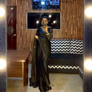 BLACK GOTTA WORK SILK SAREE