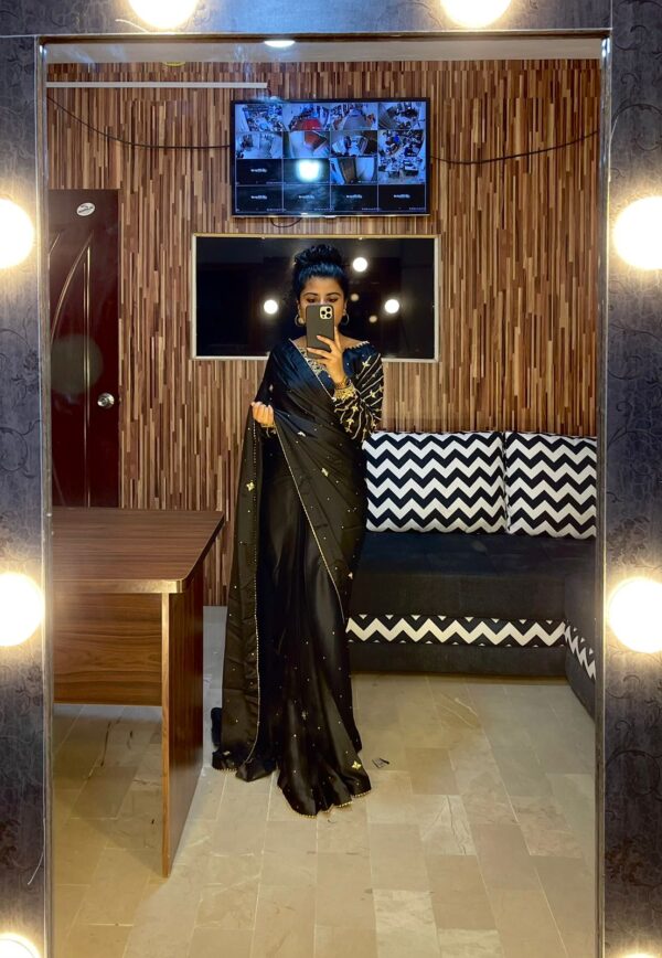 BLACK GOTTA WORK SILK SAREE