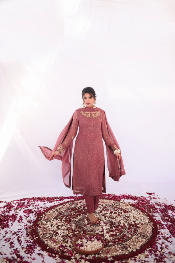 MEETHI EID '24 ( MAUVE EMB DRESS )