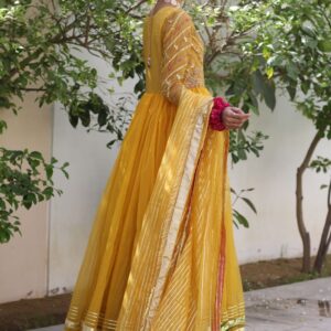 YELLOW CRYSTAL WORK  PISHWAS - Image 5