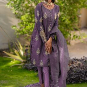 LAVENDER HANDWORKED DRESS