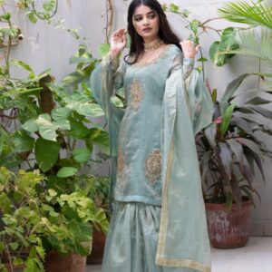 TEAL BLUE GARARA SHIRT