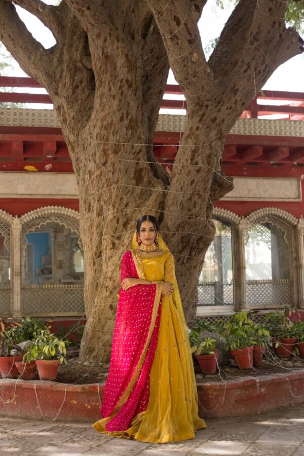 YELLOW LEHANGE CHOLI ( Mendhi dress)