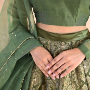 OLIVE GREEN LEHANGA CHOLI - Image 4