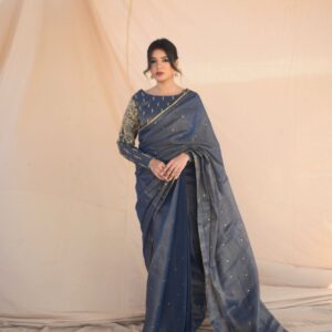 DUSKY BLUE MESURI SAREE