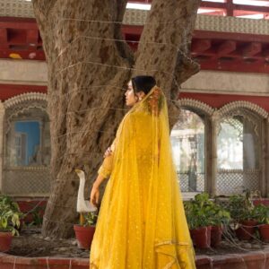 YELLOW LEHANGE CHOLI ( Mendhi dress) - Image 4