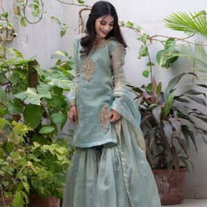 TEAL BLUE GARARA SHIRT - Image 2