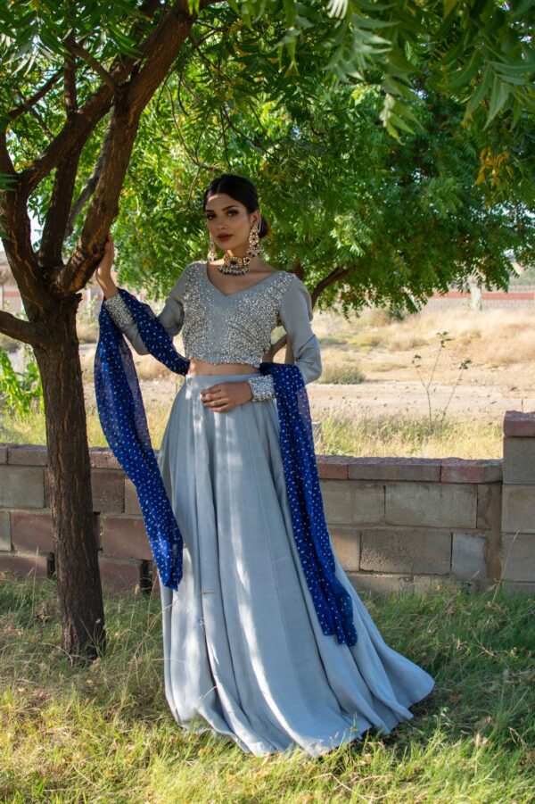 GREY LEHANGA CHOLI