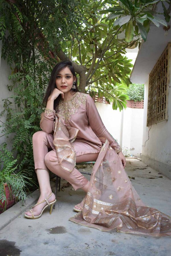 ROSE GOLD SILK DRESS