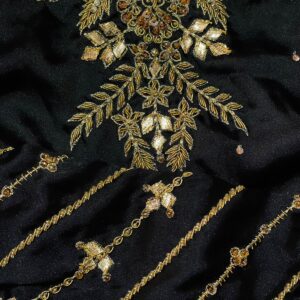 BLACK GOTTA WORK SILK SAREE - Image 3