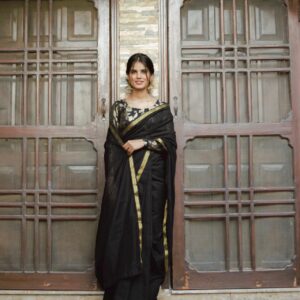 BLACK JAMAWAAR SAREE - Image 2