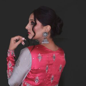 GREY JACQUARD PINK KOTI PISHWAS - Image 2