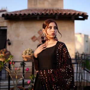 KHAZAIN ( BLACK KAMDANI DUPATTA DRESS) - Image 2